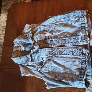 Womens half sleeveless Jean jacket